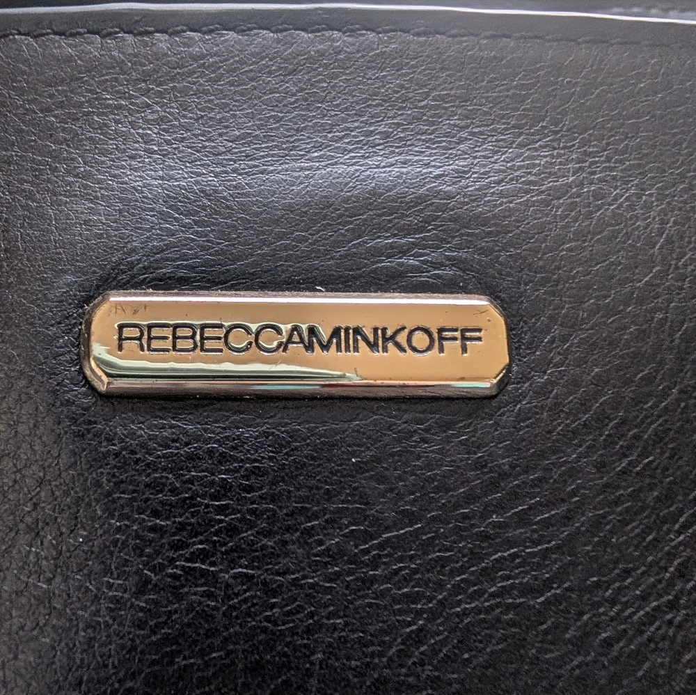 Rebecca Minkoff Black Leather with Gold Logo - Picture 3 of 6